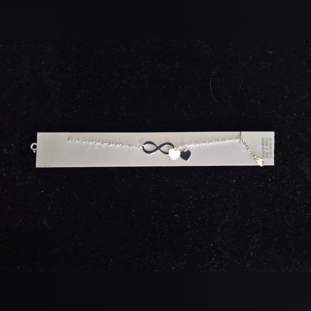 .925 Sterling Silver Infinity Bracelet